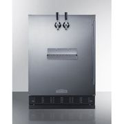 24" Wide Front Tap Built-In Beer Kegerator <br> Door Swing LHD , Stainless Steel <br> Summit SBC7BRSFRTPLHD