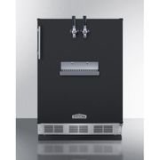 24" Wide Front Tap Built-In Beer Kegerator <br> Door Swing RHD , Black <br> Summit SBC58BFRTP