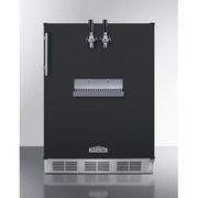 24" Wide Front Tap Built-In<br>  Cold Brew Coffee Kegerator <br> Door Swing RHD , Black <br> Summit SBC58BFRTPCF