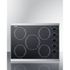 27" Wide 230V <br> 5-Burner Radiant Cooktop<br> Cabinet Black <br> Summit CRS5B13B