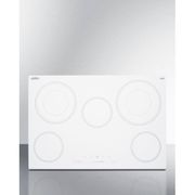30" Wide 208-240V <br>  5-Burner Radiant Cooktop <br> Cabinet White <br> Summit CR5B30T8W