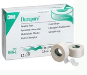 3M DURAPORE SURGICAL TAPE <BR> SILK , 1"X10YDS, <BR> 12 ROLLS/BOX , 3M 1538-1
