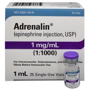 ADRENALIN 1MG/ML <br> 1 mg / mL (1:1000) Injection<br> Single Use Vial 1 mL , Each <br> JHP 42023015925 
