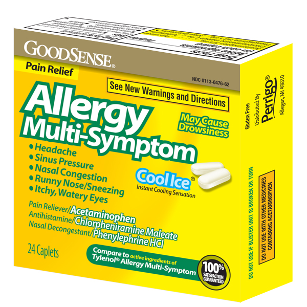 APAP ALLERGY MULTISYMPTOM 24 Caplets/pack Brand Name ( Tylenol