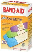 Band-Aid <br>Antibiotc Neon Assorted<br> 20/Bx , 24 Box/Case<br>J&J 100556800-Case