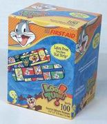 Bandage Strip <br>Bugs Bunny 3/4"x3"<br> 100/Bx , 12 Box/Case <br> Derma LNYAAS1HL0D012-Case