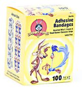 Bandage Strips <br>Road Runner Coy <br> 3/4"x3" 100/Bx , 12 Box/Case<br> Derma LNYAAS1HM1D012-Case