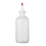 Boston Round Squeeze Bottle <br> with Yorker Top, Red Tip, 8oz, 25/Pack <br> Vetone MW-BY-008-025