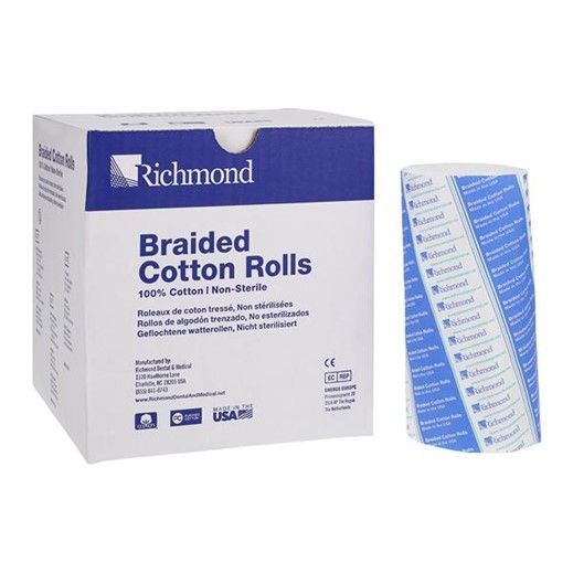 Braided Cotton Roll Superior Absorbency 0.375 in 6 in Medium Non