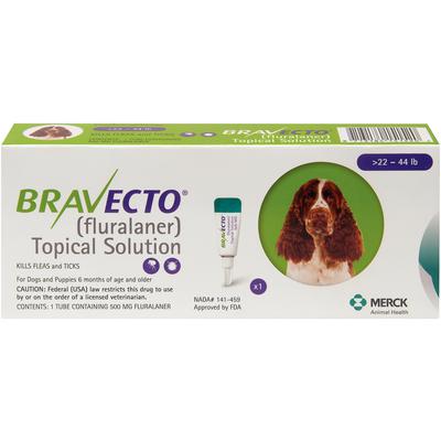 Bravecto Topical Solution for Dogs 22 - 44 lb ,10 Doses Merck 158128