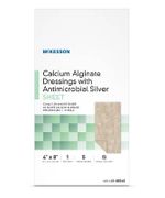 Calcium Alginate Dressing<br> with Antimicrobial Silver <br> Calcium Alginate 4 X 8 Inch , 5/Box <br> Mckesson  61-88548