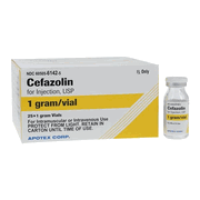 Cefazolin Injection <br>  1gm/vl Powder Vial 10mL 25/Package<br> Apotex 60505614205
