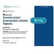 Comfor-trate (Maropitant Citrate) <br> Antiemetic Tablets for Dogs <br> 60mg, 4 Count <br> Vetone 86136010335
