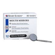 Dental Mirror Head Size 3 <br>Single Side Cone Socket Front <br>Surface Stainless Steel 12/Box <br> HS  104-9213