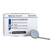 Dental  Mirror Head Size 4 <br> Single Side Simple Stem Front Surface <br> Stainless Steel 12/Box <br> HS 1009438