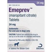 Emeprev (maropitant citrate) <br> Tablets 24 mg, 4 Tablets/Blister Card <br> DECHRA  EMPVST-24