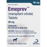 Emeprev (maropitant citrate) Tablets <br> 60 mg, 4 Tablets/Blister Card <br> DECHRA EMPVST-60