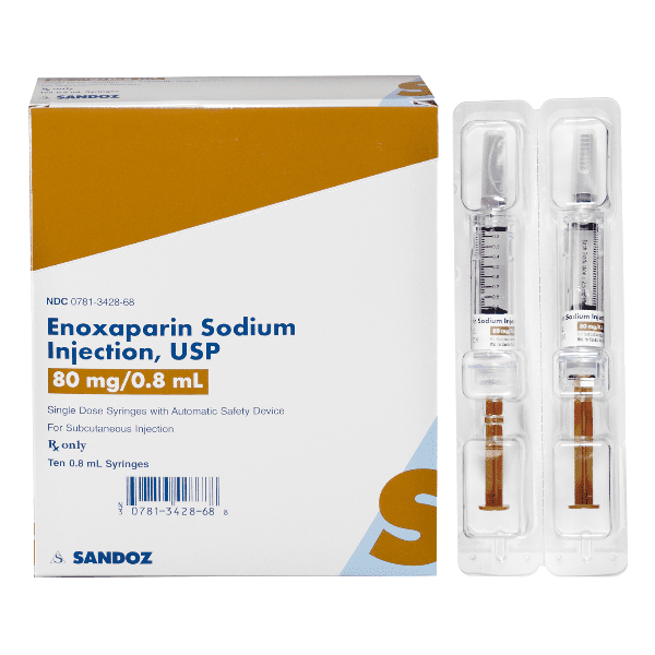 ENOXAPARIN SODIUM 80MG/0 8ML 10x0 8ml Prefilled syringes Sandoz 00781342868