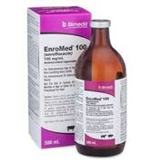 EnroMed 100 (Enrofloxacin) <br> Antimicrobial Injectable Solution 100mg/mL, 500mL <br> Bimeda 1ENR009