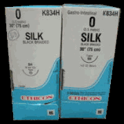 Ethicon Suture Silk , <br>Micropoint Reverse Cutting, <br>Size 7-0, <br> 18", Black Braided, <BR>Needle G-6 G-6, 3/8 Circle, 1 dz/bx<BR> ETHICON 768G