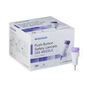 Fixed Depth Lancet Needle <br>1.5 mm Depth 28 Gauge <br> Push Button Activated , 2000/Case <br> MC 16-PBSL28G Fixed Depth Lancet Needle <br>1.5 mm Depth 28 Gauge <br> Push Button Activated , 2000/Case <br> MC 16-PBSL28G