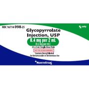 Glycopyrrolate 0.2 mg / mL Injection<br>  Single Dose Vial 2 mL , 25/Pack <br> NorthStar 16714099825
