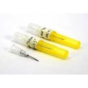Ideal Hard Pack <br> Aluminum Hub Hypodermic Needle,<br> Yellow, 20g x 1.0" , 100/Pack <br> Vetone 9413AL