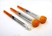 Ideal Soft Pack 3cc Luer Lock Syringe<br>  with Needle, Orange, 25g x 5/8" , 100/Box <br> Vetone 9290