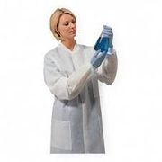 Lab Coat, SMS, Knit Collar/Cuffs, <br> Snap Front, X-Large, White, 25/cs <br> Cardinal 2313LC