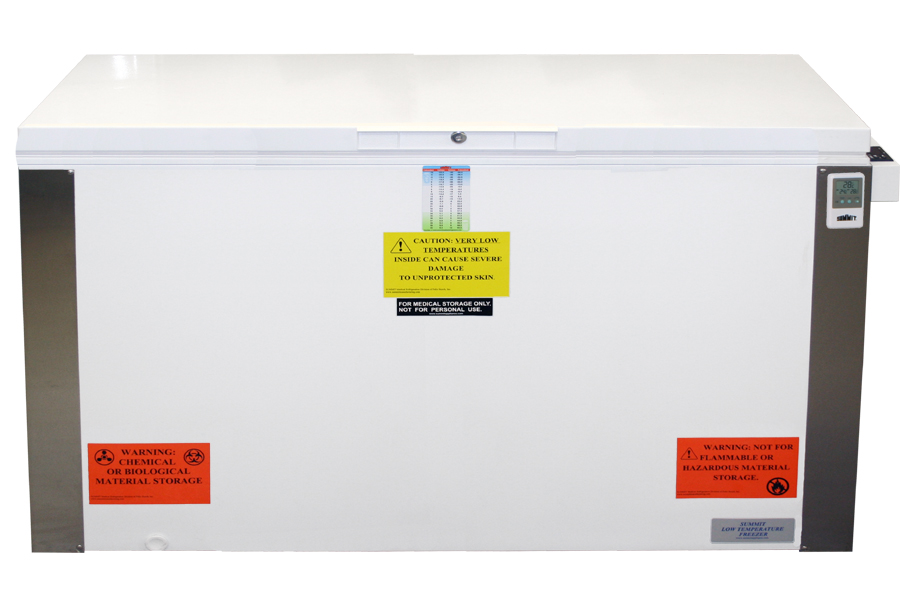 Laboratory chest freezer capable of 35º C (31º F)operation with dual