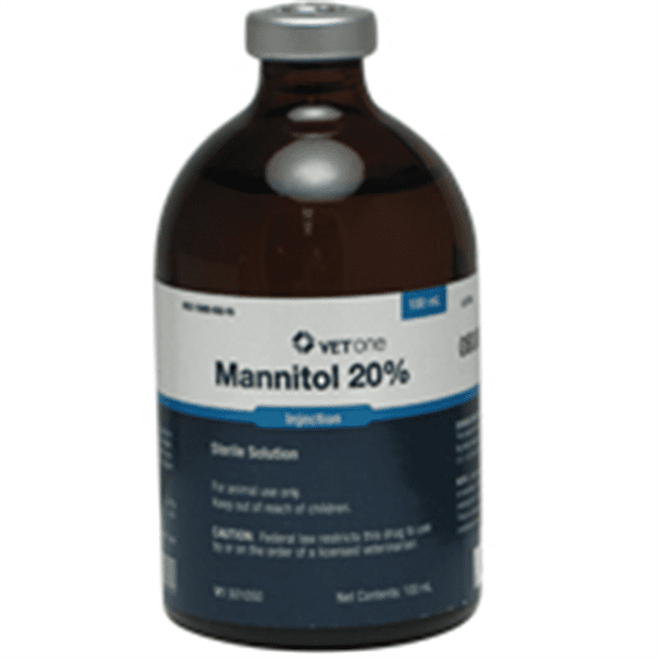Mannitol 20% Injection Sterile Solution 100mL Each Vetone 501050