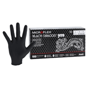 MICROFLEX Black Dragon Zero<br>  Nitrile Exam Gloves X-Small Black <br> Non-Sterile 100/Bx , 10 Box/Case <br> Ansell BD-1000-NPF