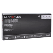 MICROFLEX MidKnight <br> Nitrile Exam Gloves Medium  <br> Black Non-Sterile 100/Bx , 10 Box/Case <br> Ansell MK-296-M 