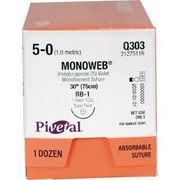  MonoWeb Sutures Q303 <br> Size 5-0 ,  30" (RB-1) - 12/Box <br> PATTERSON 21275116 