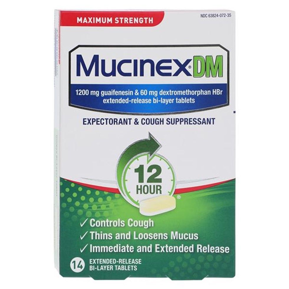 Mucinex DM Tablets 1200/60mg Maximum Strength 14/Package, 24 PK/Case RB ...
