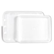 Protray Set-Up / Flat Hygiene Tray <br>8 3/4 in x 10 in White Polystyrene <br>Foam Plastic 125/Box <br> Certol DT-01A