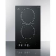 12" Wide 230V <br> 2-Burner Radiant Cooktop <br> Cabinet Black <br> Summit CR2220B