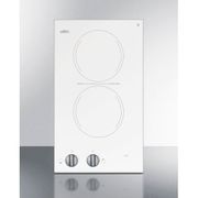 12" Wide 220-240V <br> 2-Burner Radiant Cooktop <br> Cabinet White <br> Summit CR2220WHE