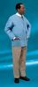 Lab Coat, Disposable, Traditional Collar, <br>Knit Cuff, Knee Length, Snap Closure, <br>Pockets, Blue, Large, 25/cs <br> Cardinal 2202LC