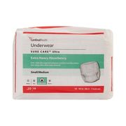 Unisex Adult Absorbent Underwear Sure Care <br> Ultra Pull On with Tear Away Seams Medium <br>Disposable Heavy Absorbency , 80/Case <br> Cardinal 1430A