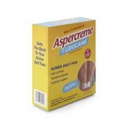 Topical Pain Relief Aspercreme <br>  4% Strength Lidocaine Patch 5 per Box <br> Aventis Pharmaceuticals 04116705840