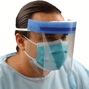 Wrap-Around Face Shield, <br> 3/4 Length, Clear , 24/Box <br> Crosstex GCSS
