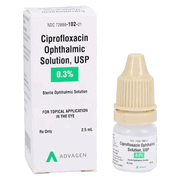 Ciprofloxacin Ophthalmic Solution <br> 0.3% Bottle 2.5mL Each<br> AdvaGen Pharma  72888010221