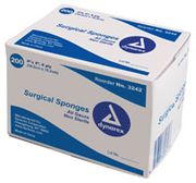 Non Sterile Gauze<br> Cotton Filled 4x4" 8 Ply <br>200/Bg, 20 BG/Case <br> Dynarex-3242