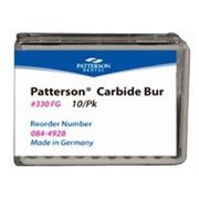 Patterson Carbide Burs, <br> FG Standard Pear, #329, <br>0.6 mm Diameter, 1.7 mm Length, 10/Pkg <br>Patterson PCHM0329FG