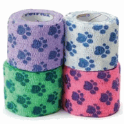 PetFlex Cohesive Flexible Bandage, <br> Blue Paw Print ColorPack, <br> 2" x 5yd , 36/Case <br> Andover 2200PC-036