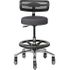Pivetal Persian Round Stool Carbon <br>Round Stool with Backrest, Foot Ring and Large Base<br> Pivetal 78951551