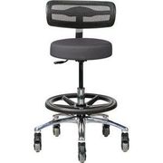 Pivetal Persian Round Stool Carbon <br>Round Stool with Backrest, Foot Ring and Large Base<br> Pivetal 78951551