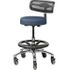 Pivetal Persian Round Stool Jet Blue <br> Round Stool with Backrest and Large Base <br> Pivetal 78951546