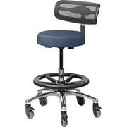 Pivetal Persian Round Stool Jet Blue <br> Round Stool with Backrest and Large Base <br> Pivetal 78951546